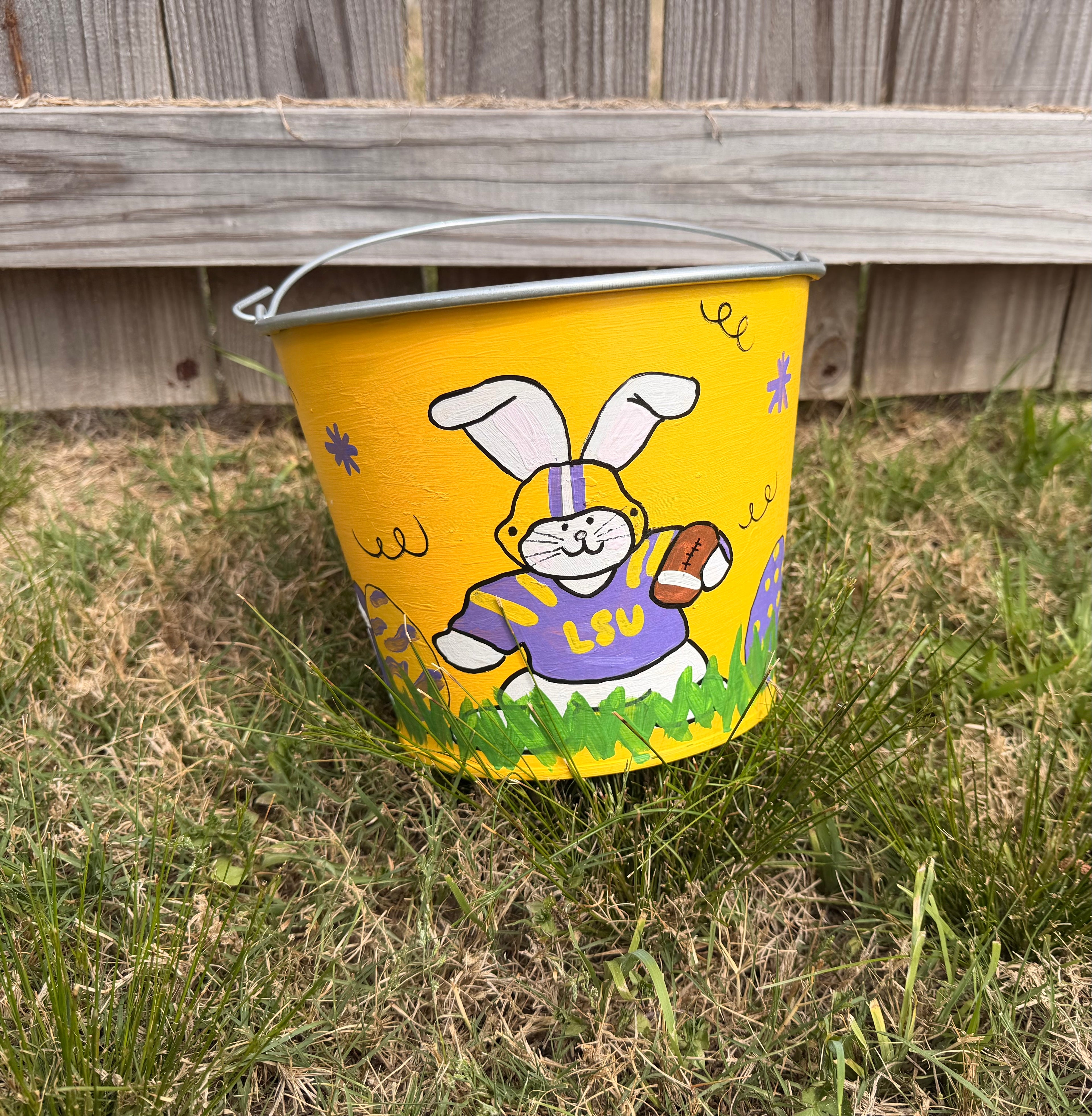 Custom Hand-Painted Metal Bucket