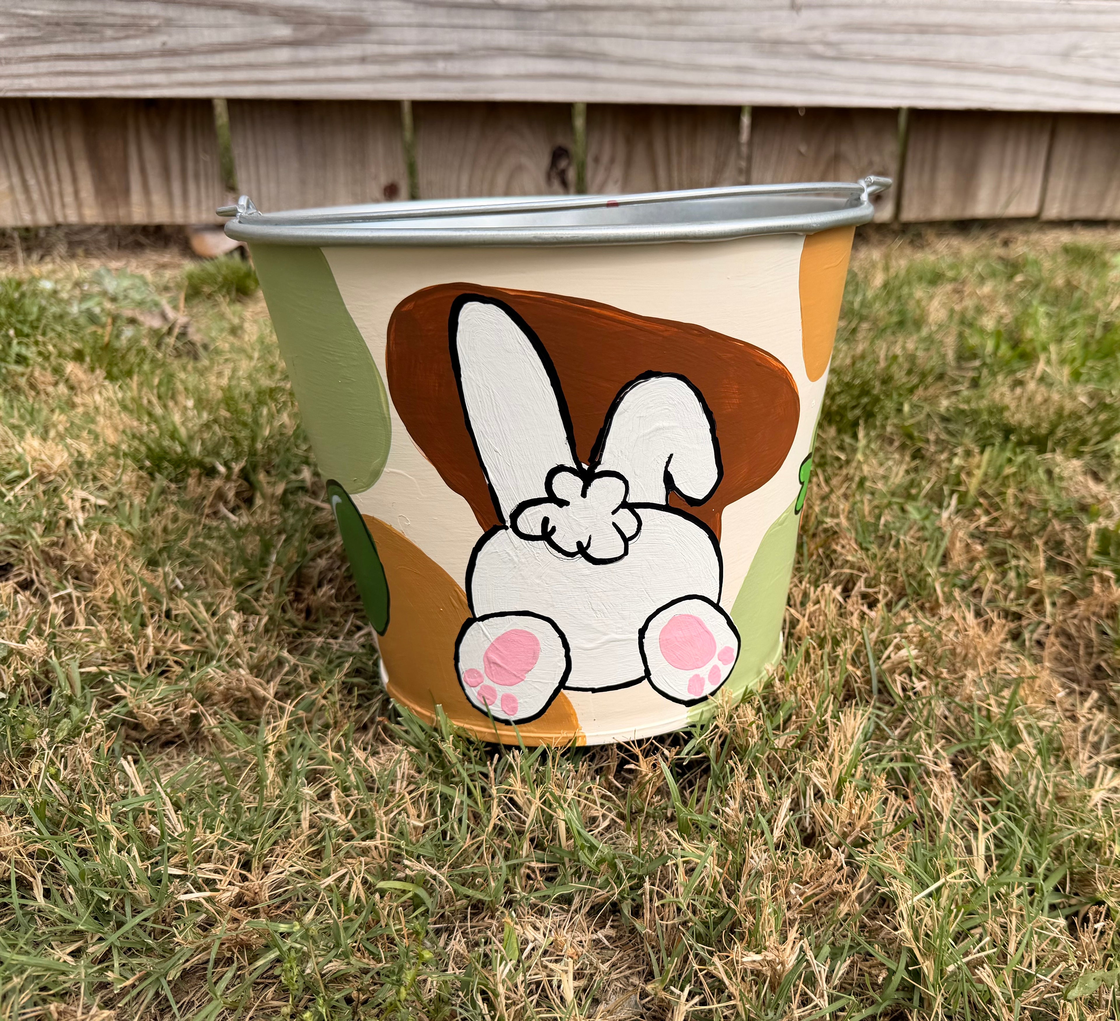 Custom Hand-Painted Metal Bucket